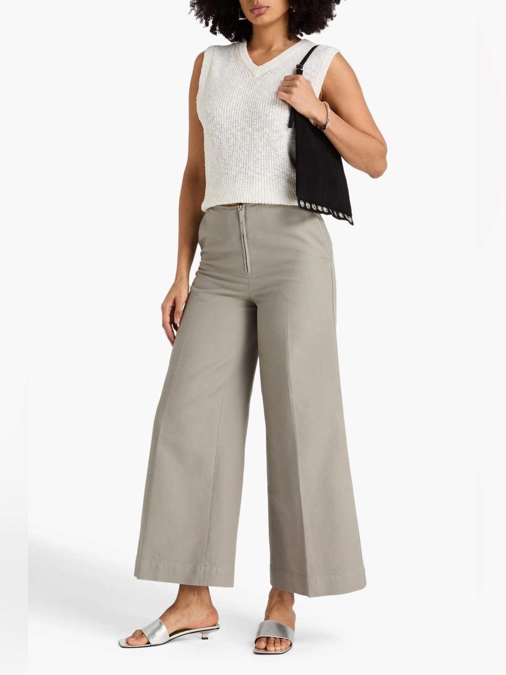TOTEME Dove Wide Leg Trousers 34 US 2 100% Organic Cotton - Picture 2 of 11